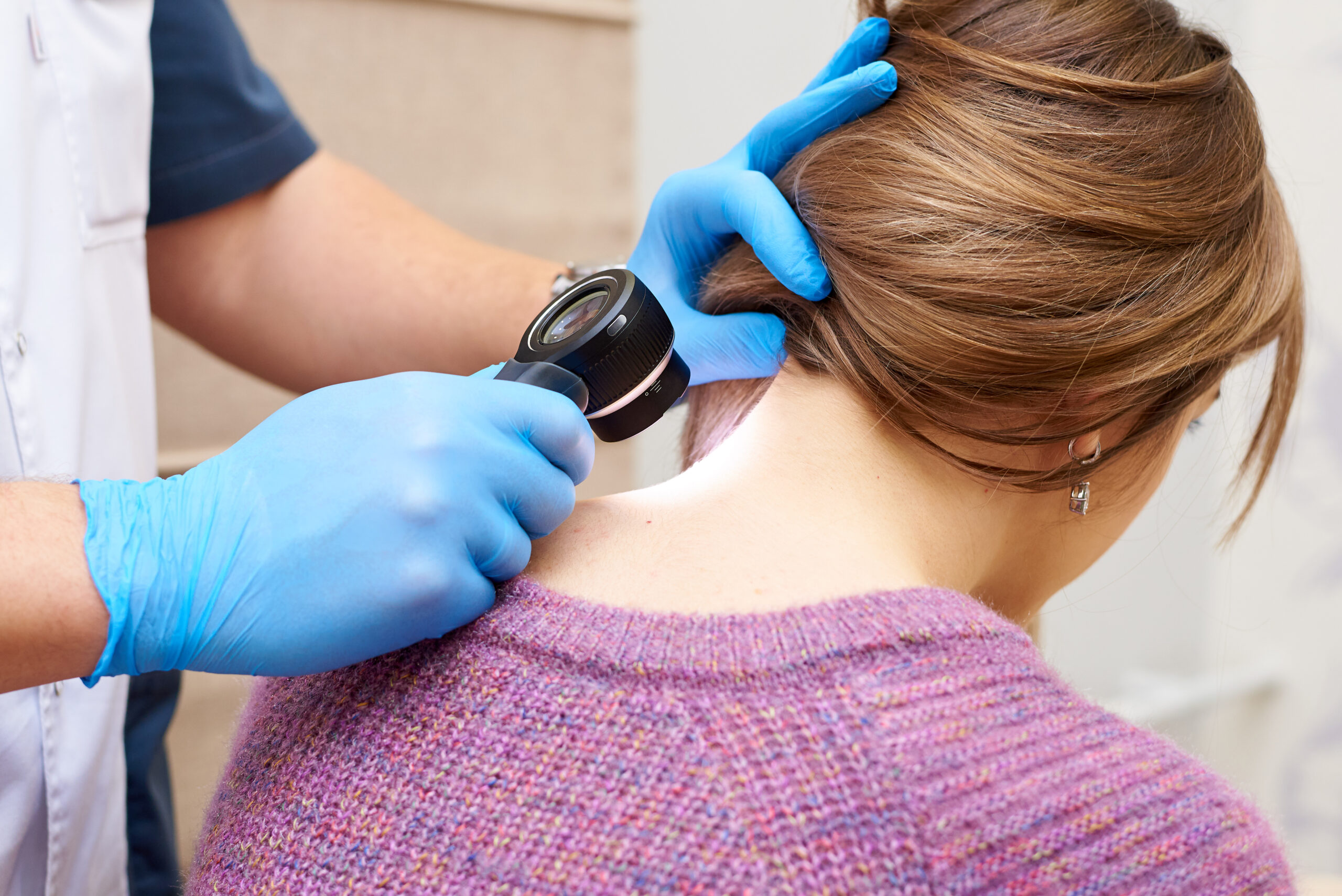 Examination of moles and other skin lesions