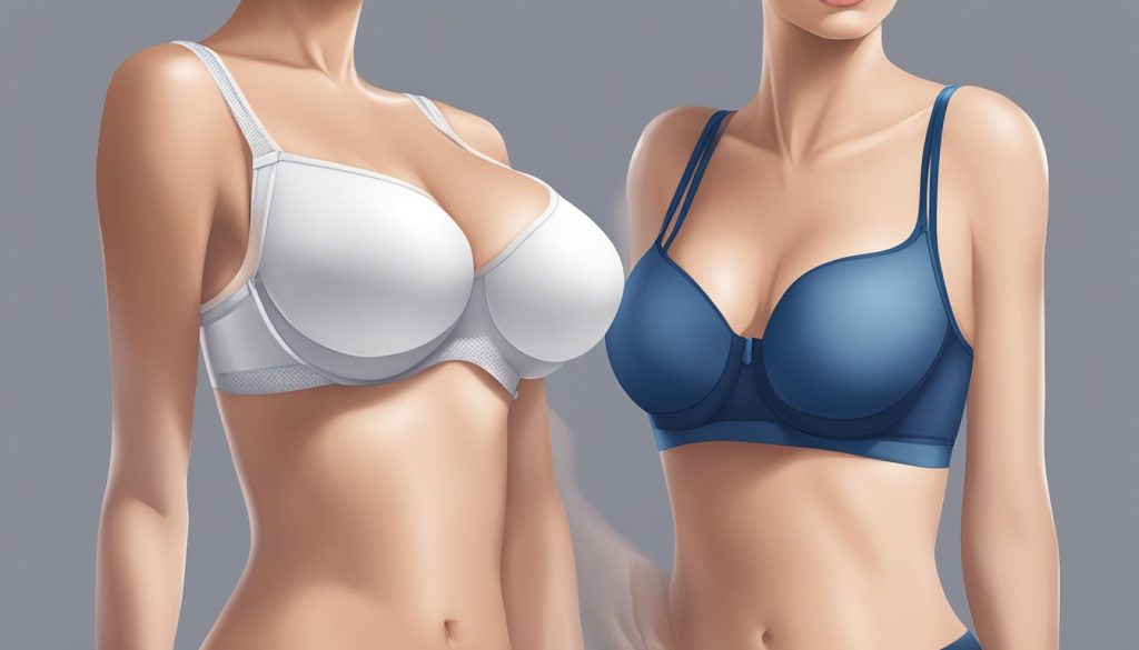 Bilde av to damer som bruker BH innlegg.‘