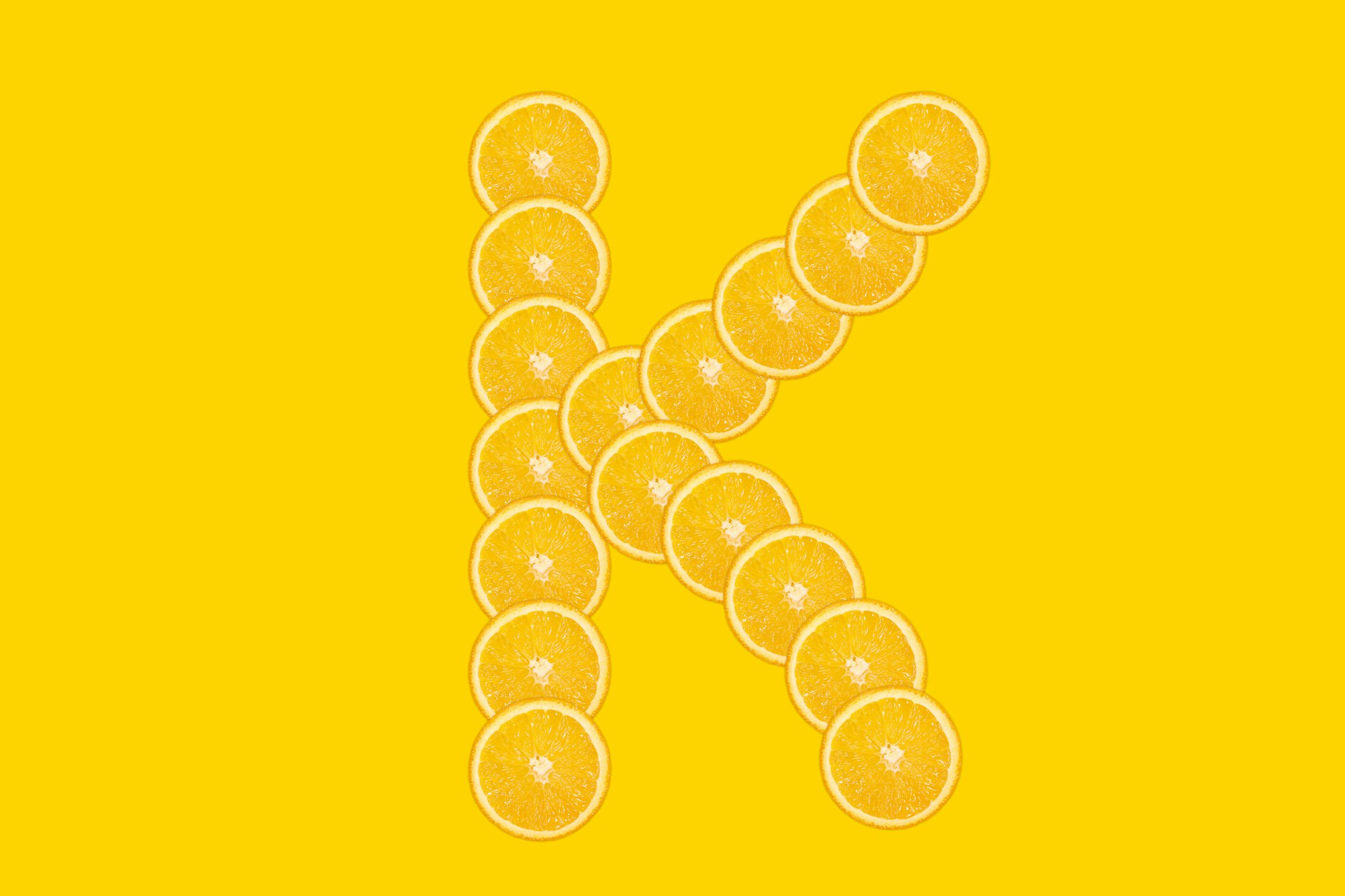 Orange alphabet - letter K